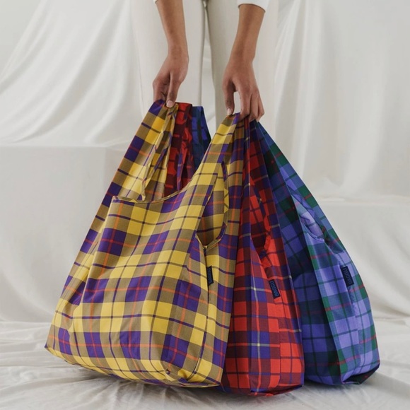 BAGGU Handbags - Baggu Set of Three Standard Bags Tartan Plaid